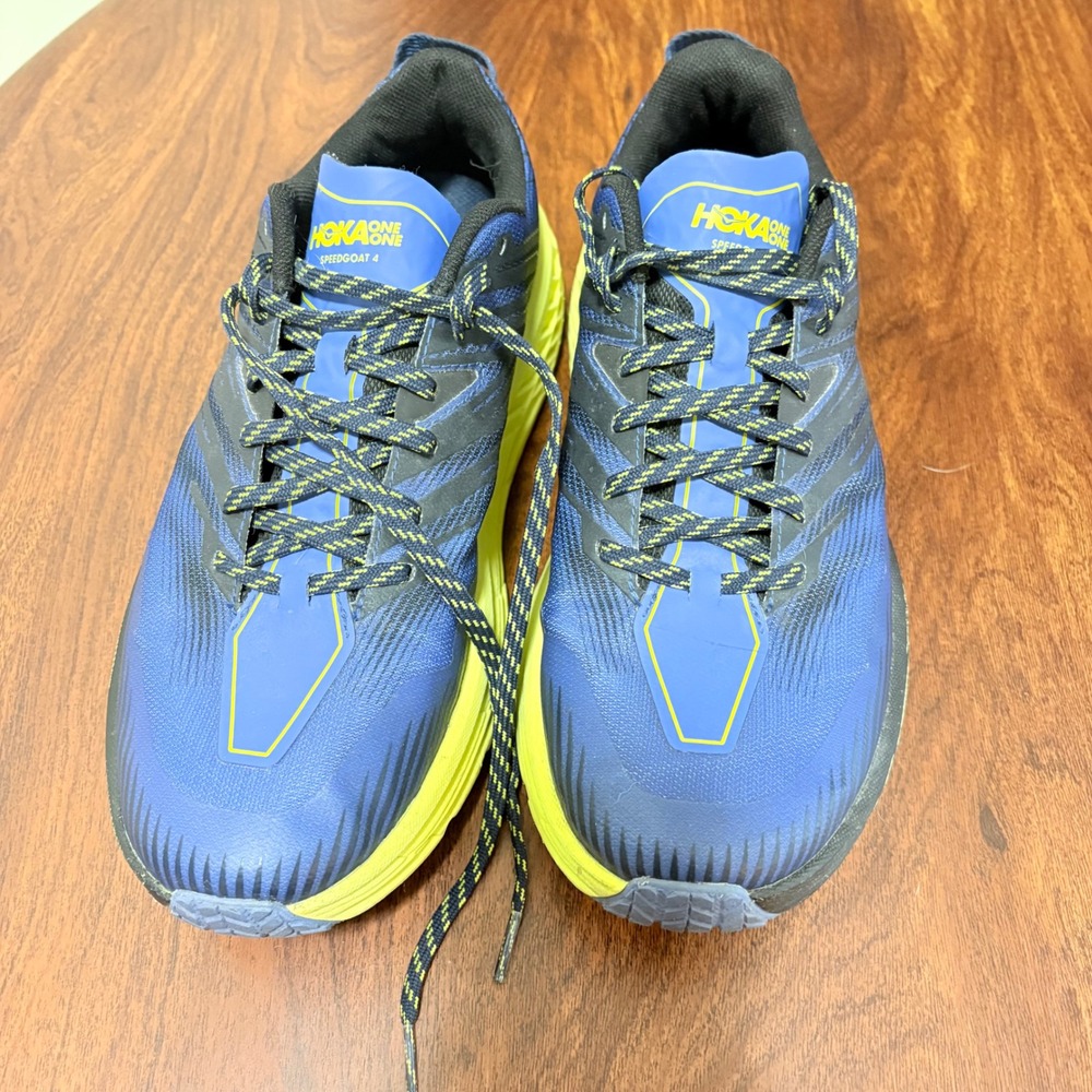 Hoka One One Speedgoat 4 Trail Running Shoes Mens Blue Sz 9.5 2E Wide Vibram - Picture 8 of 10